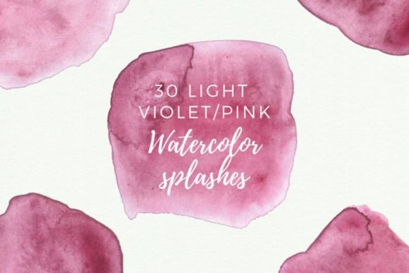 30 Watercolor Splash Clipart, Illustrations