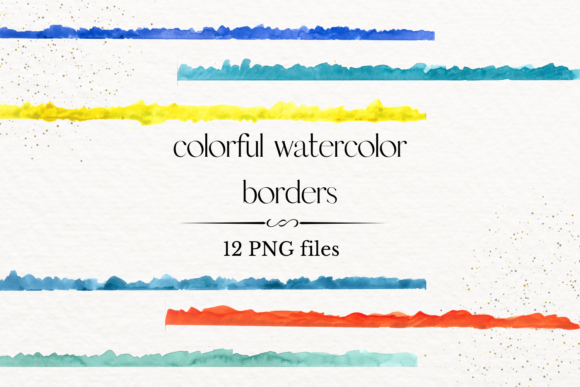 Colorful Watercolor Borders Clip Arts