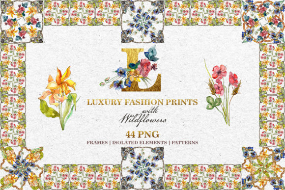 Fashion Prints with Wildflowers Watercolor