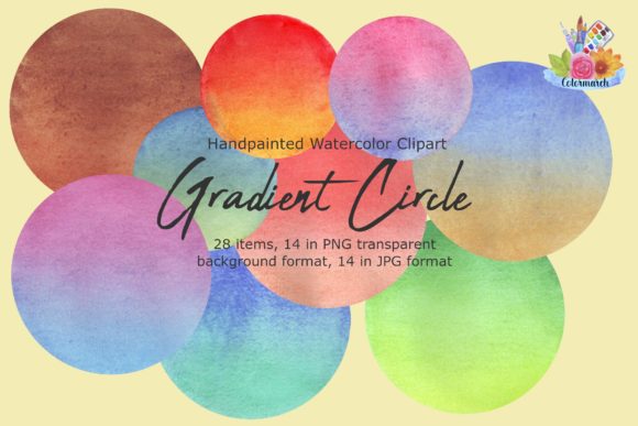 Gradient Circle Watercolor Clipart and Illustrations