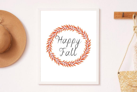 Happy Fall Watercolor Wall Art