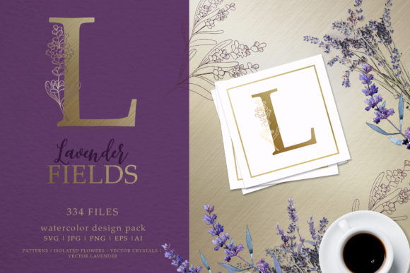 Lavender Fields Watercolor and Illustrations