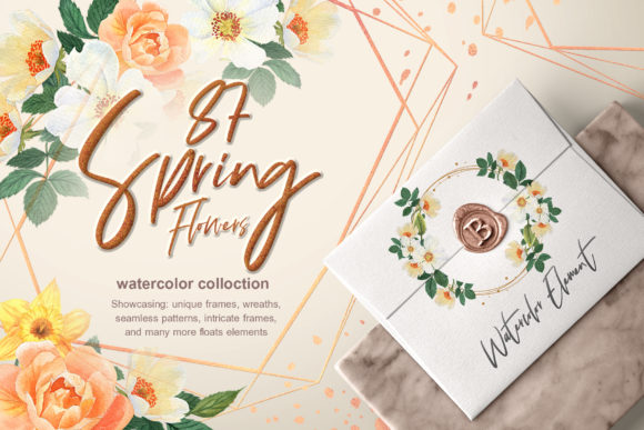 Spring Sunshine Watercolor Set & Illustrations