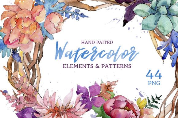 Succulent Watercolor Flowers
